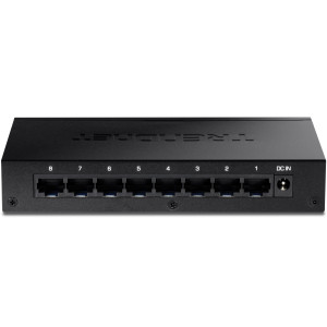 TRENDnet TEG-S83 8-Port Unmanaged Gigabit Ethernet Switch, Desktop, fanless